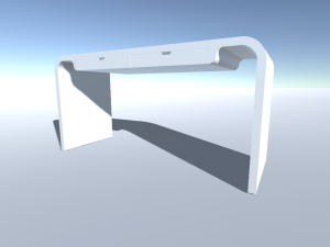 white modern desk with drawers 3Dモデル