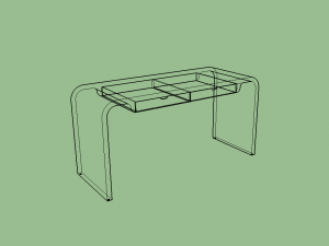 white modern desk with drawers 3Dモデル