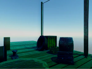 zestaw drewnianego molo Model 3D