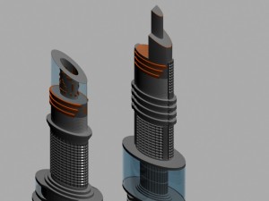 futuristic building 3D मॉडल