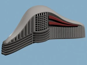 futuristisches Geb&auml;ude 3D Modell