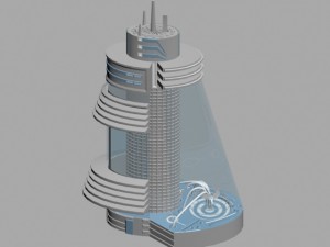 futuristic buildings s4 3D Model