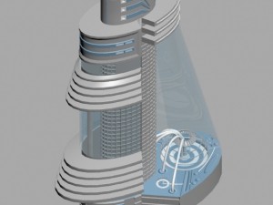 futuristic buildings s4 3D 모델