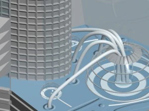 futuristic buildings s4 3D Model