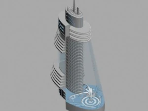 futuristic buildings s4 3D Model