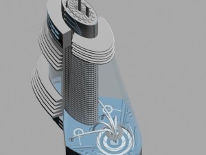 futuristic buildings s4 3D 모델