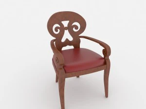 sk&oacute;rzane krzesło do biura Model 3D