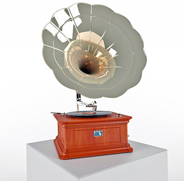 old phonograph 3D Model .c4d .max .obj .3ds .fbx .stl .blend 