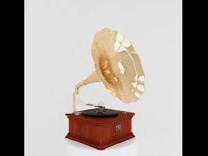 fon&oacute;grafo antigo Modelo 3D