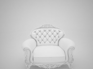 classic large leather red chair Modelo 3D