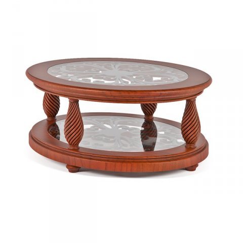 classic oval coffee table glass top Modello 3D .c4d .max .obj .3ds .fbx .stl .blend