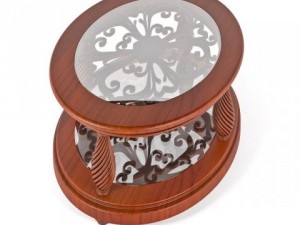 classic oval coffee table glass top Modello 3D