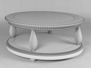 classic oval coffee table glass top Modello 3D