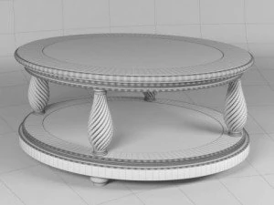 classic oval coffee table glass top 3D Model