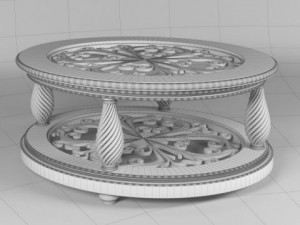 classic oval coffee table glass top Modello 3D