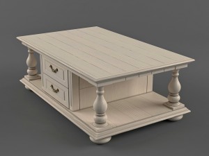 white coffee table in classic style 3D Model