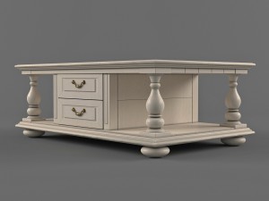 white coffee table in classic style Modelo 3D