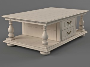 white coffee table in classic style Modelo 3D