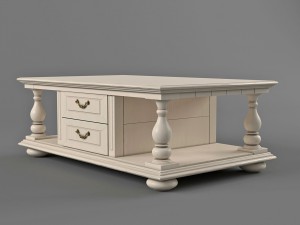 white coffee table in classic style Modelo 3D