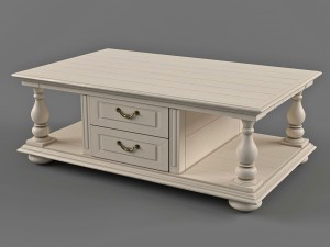 white coffee table in classic style Modelo 3D