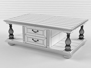 white coffee table in classic style Modelo 3D