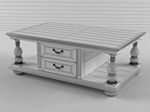 white coffee table in classic style Modelo 3D