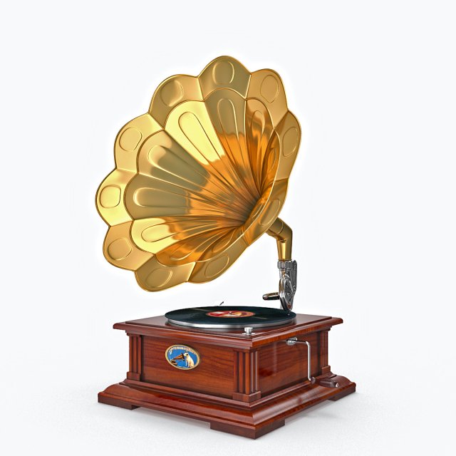 classic phonograph Modelo 3D .c4d .max .obj .3ds .fbx .stl .blend 