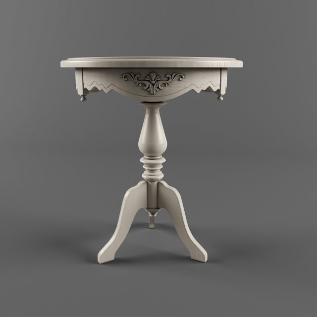 classic round coffee table in white 3D 모델 .c4d .max .obj .3ds .fbx .stl .blend 
