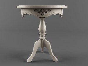classic round coffee table in white 3D Model