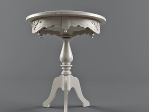 classic round coffee table in white 3D 모델