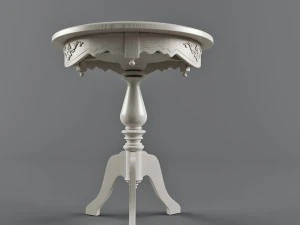 classic round coffee table in white 3D Model