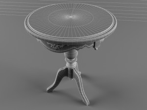 classic round coffee table in white 3D 모델