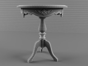 classic round coffee table in white 3D 모델