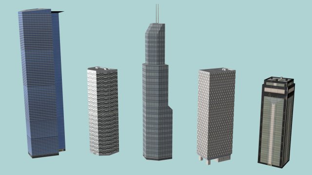 city buildings 3D Model .c4d .max .obj .3ds .fbx .stl .blend