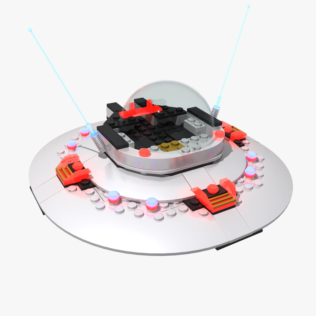 lego ufo 3D Model .c4d .max .obj .3ds .fbx .stl .blend 