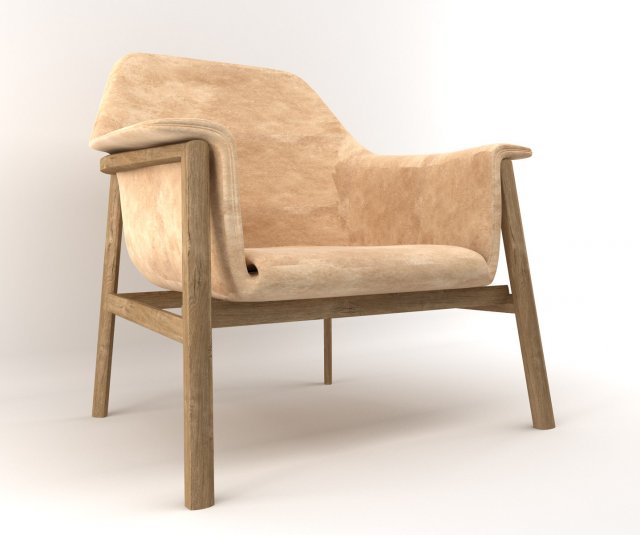 wooden armchair 3D Model .c4d .max .obj .3ds .fbx .stl .blend 