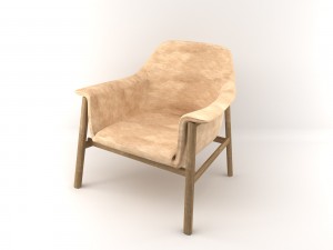 wooden armchair 3D Model
