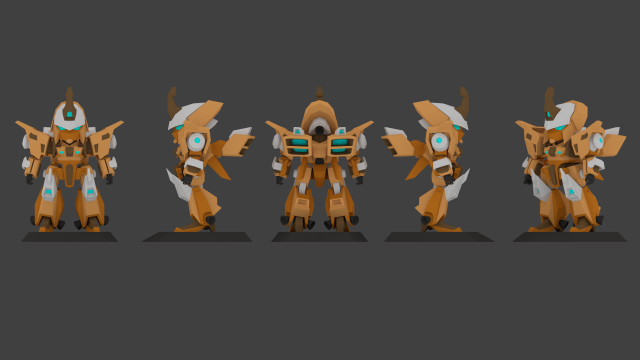 super mecha 2 - gorean 3D Model .c4d .max .obj .3ds .fbx .stl .blend 