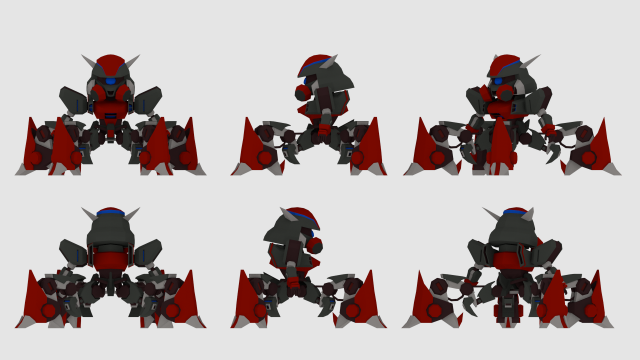 super mecha 4 - azalong 3D Model .c4d .max .obj .3ds .fbx .stl .blend 