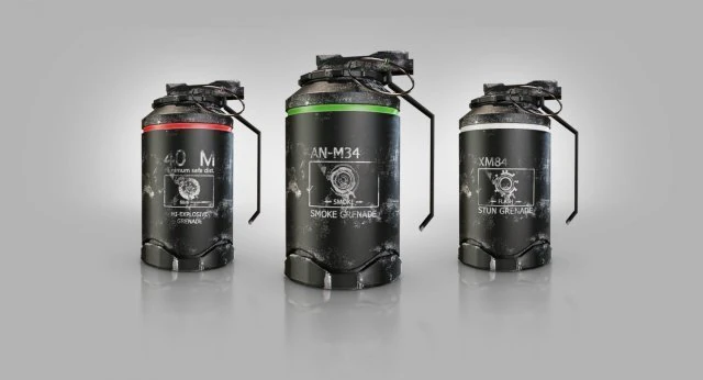 grenades pack 3D Model .c4d .max .obj .3ds .fbx .stl .blend 