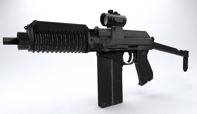 carbine assault rifle 9a-91 Model 3D .c4d .max .obj .3ds .fbx .stl .blend 
