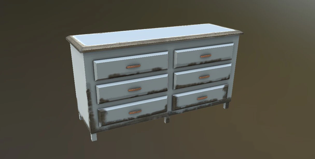 worn dresser 3D Model .c4d .max .obj .3ds .fbx .stl .blend 