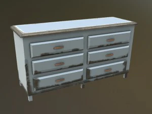 a set of old worn furniture 3D Model
