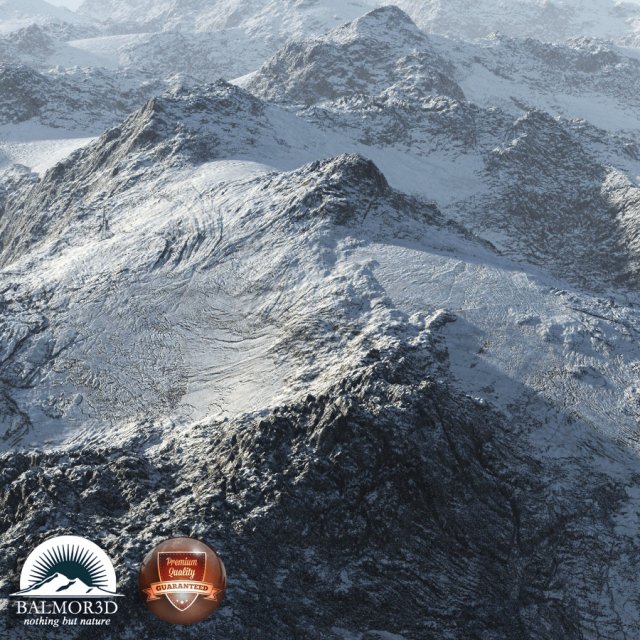 snowy mountains 3D Model .c4d .max .obj .3ds .fbx .stl .blend 