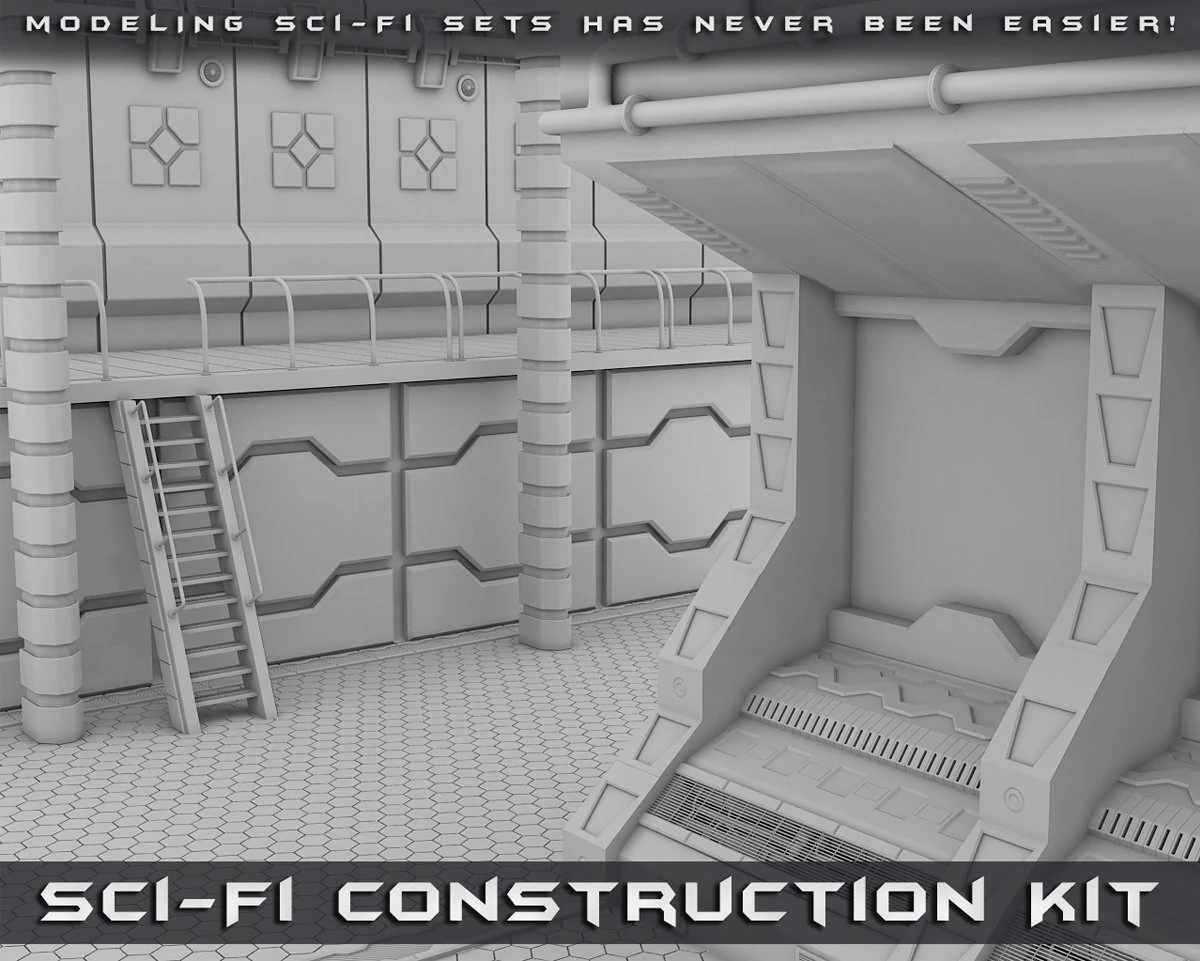 sci-fi construction kit 3D Model .c4d .max .obj .3ds .fbx .stl .blend 
