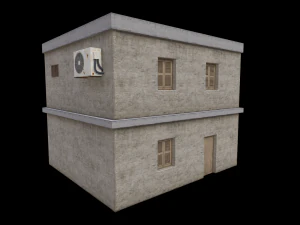 Lowpoly altes Haus mit Innenraum 3D Modell