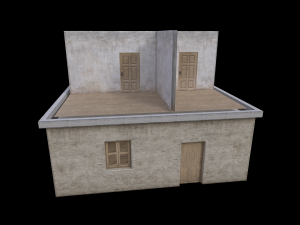 Lowpoly Old House With interior 3Dモデル