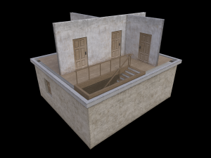 Lowpoly Old House With interior 3Dモデル