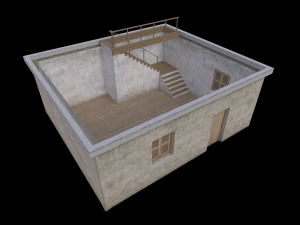 Lowpoly Old House With interior 3Dモデル