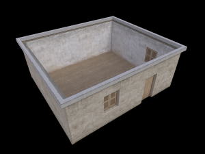 Lowpoly Old House With interior 3Dモデル